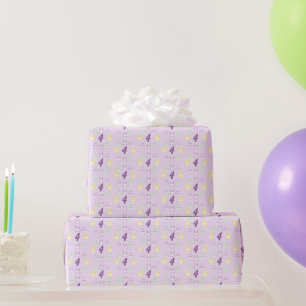 Lila Ostern 4. Geburtstag Geschenkpapier