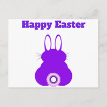 Lila Ostern Bunny Postcard