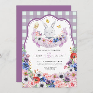 Lila Ostern Sonniger Frühling Ostereier Jagd Einladung