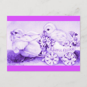 Lila Osterschlösser mit Wildeier Feiertagspostkarte