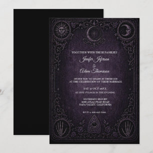 Lila Ouija-Brett-Gotische Hochzeitseinladung Einladung