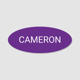 Lila Oval Name Tag Abzeichen Button oder Magnetic 