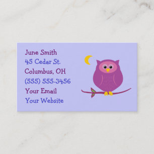Lila Owl Business Cards Visitenkarte