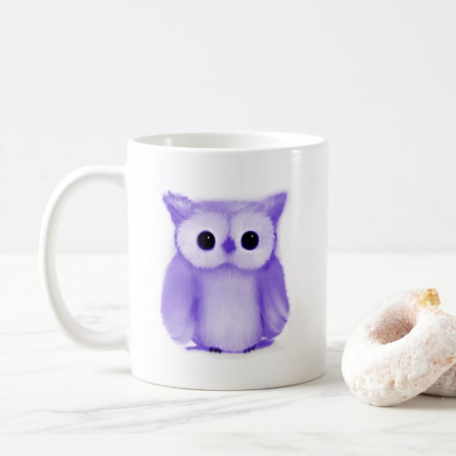 Lila Owl Coffee Tasse (Mit Donut)