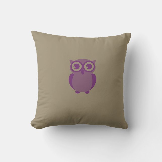 Lila Owl Kissen (Vorderseite)