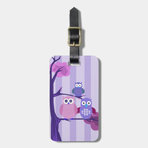 Lila Owls Gepäckanhänger