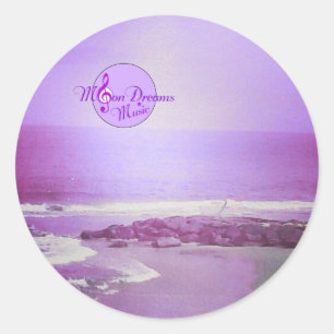 Lila Ozean und Sky Classic Round Stickers
