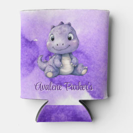 Lila Paint Niedlich Dinosaur Girl Babydusche Dosenkühler