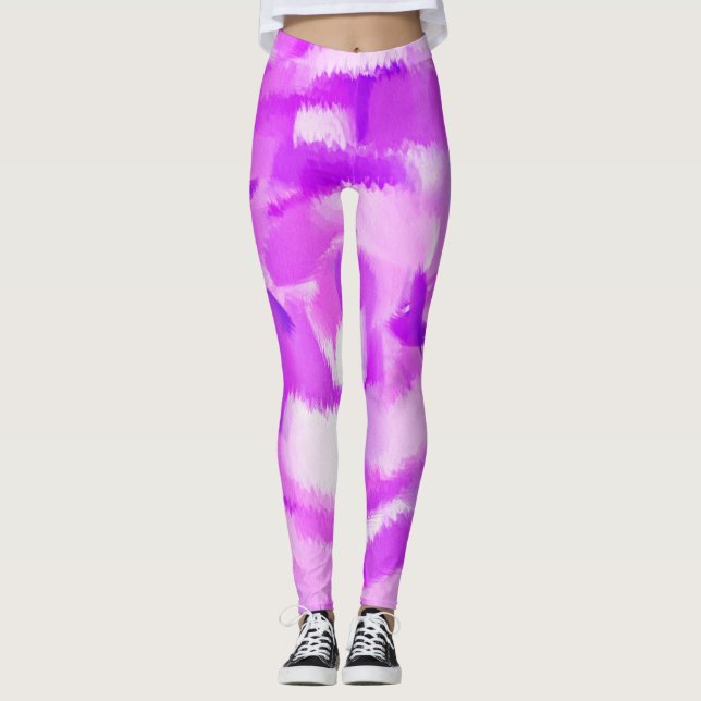 Lila Paint Spritzer #3 Leggings (Vorderseite)