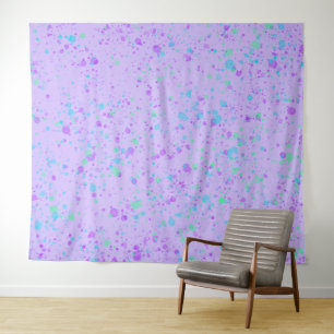 Lila Paint-Spritzer Wandteppich