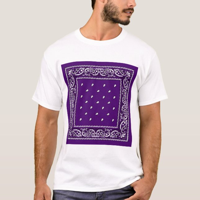 Lila Paisley Bandanna T-Shirt (Vorderseite)