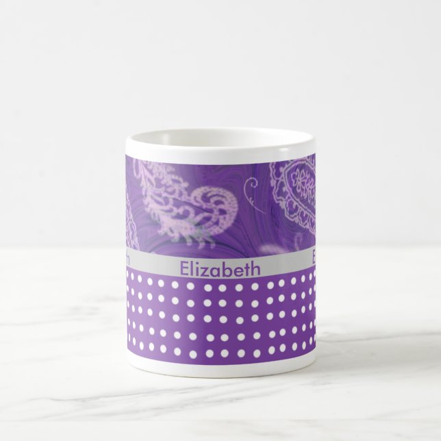 Lila Paisley Coffee Tasse (Mittel)