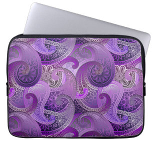 Lila Paisley Damask Muster Laptopschutzhülle
