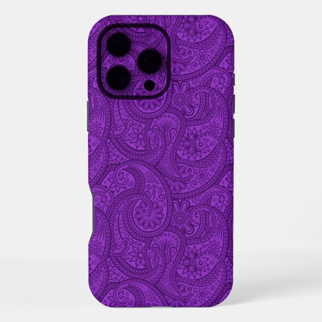 Lila Paisley iPhone Hülle (Rückseite)