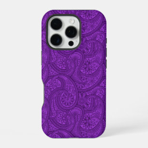 Lila Paisley iPhone 16 Pro Hülle