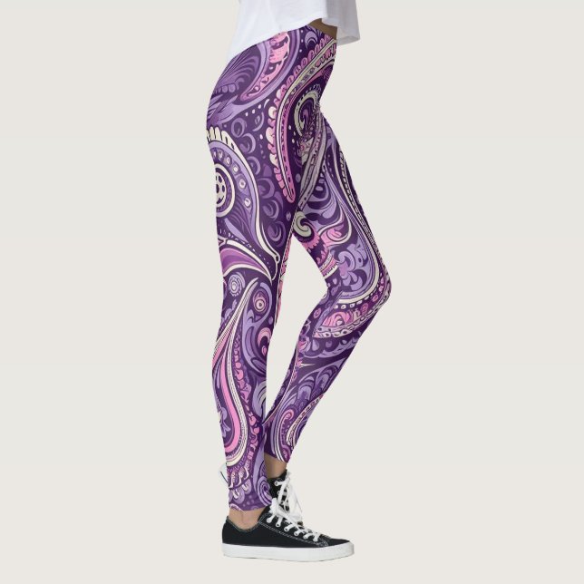 Lila Paisley Leggings (Rechts)