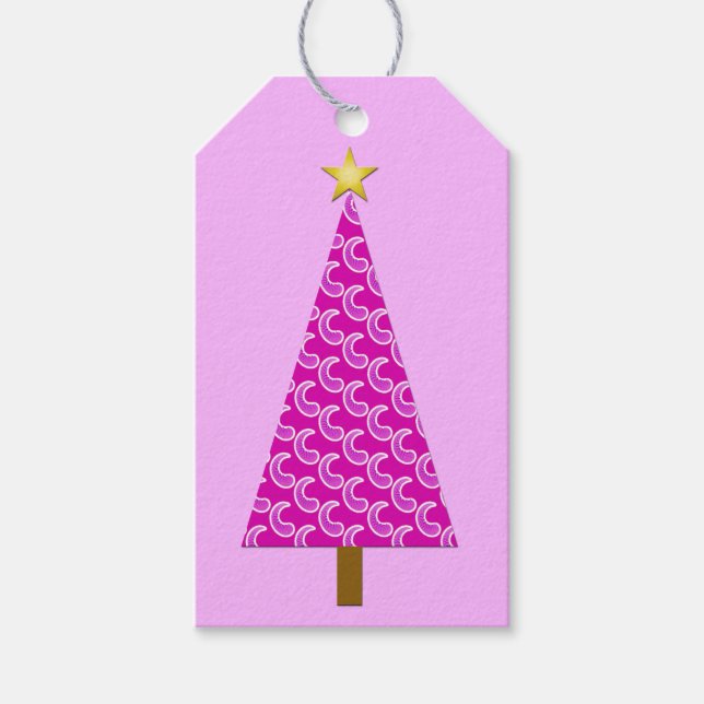 Lila Paisley, moderner Weihnachtsbaum Geschenkanhänger (Vorderseite)