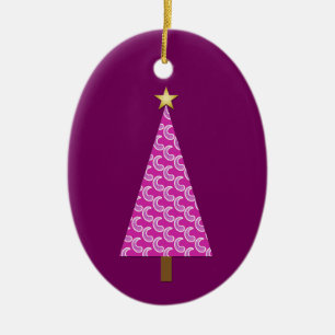 Lila Paisley, moderner Weihnachtsbaum Keramik Ornament