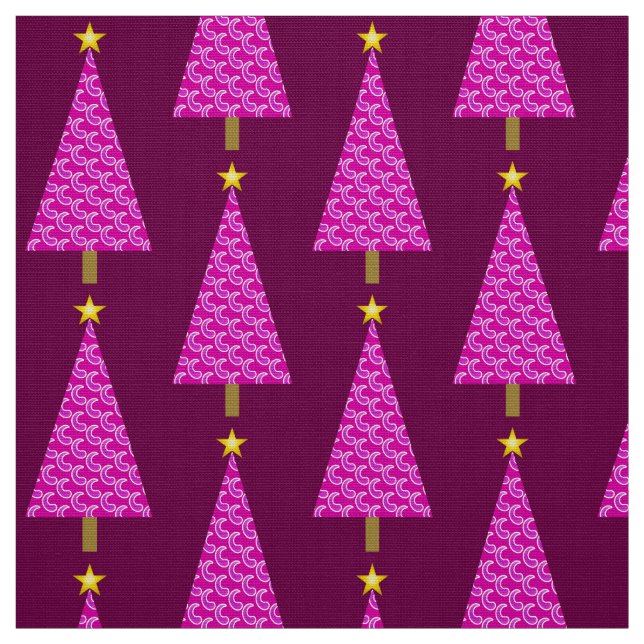 Lila Paisley, moderner Weihnachtsbaum Stoff (Muster)