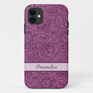 Lila Paisley-Muster iPhone 11 Hülle