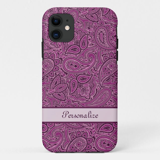 Lila Paisley-Muster Case-Mate iPhone Hülle (Rückseite)