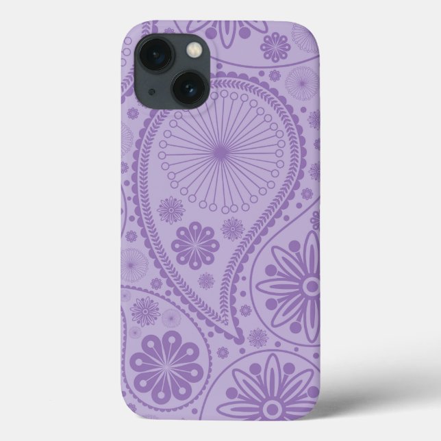Lila Paisley-Muster Case-Mate iPhone Hülle (Rückseite)