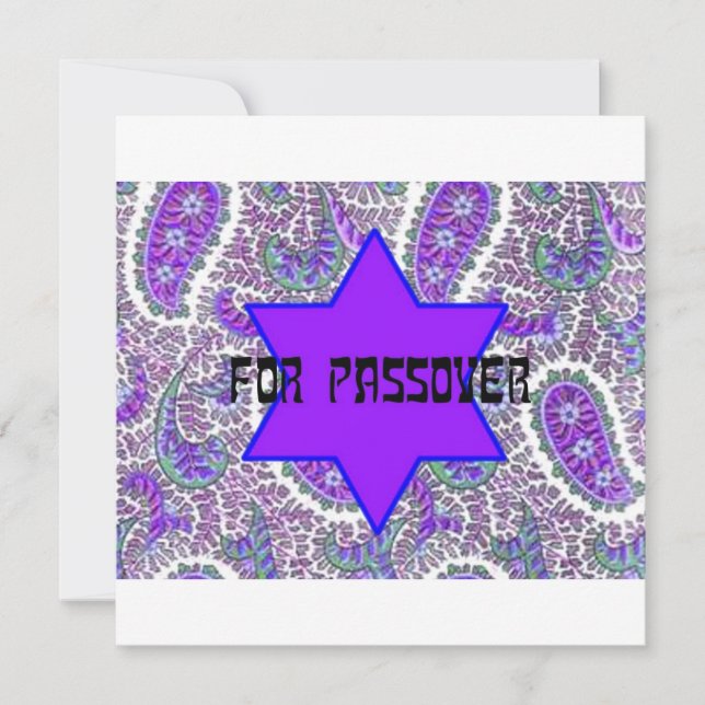 Lila Paisley Passover Grußkarte Feiertagskarte (Vorderseite)