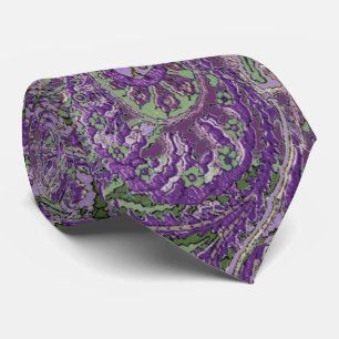 Lila Paisley Peacock Colors Wedding Krawatte
