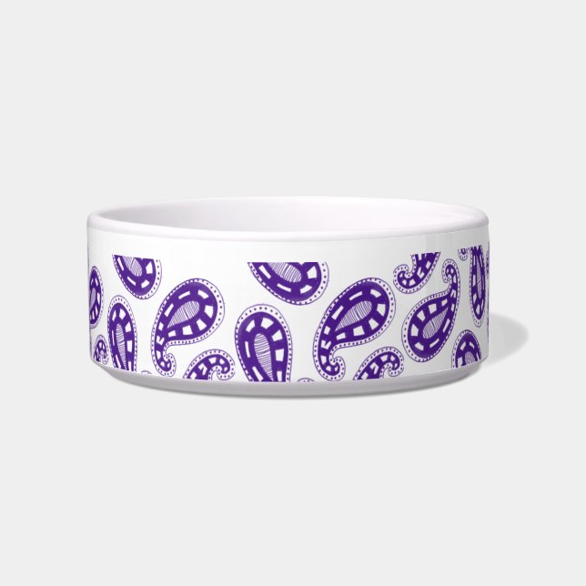 Lila Paisley Pet Dog Bowl Napf (Vorderseite)