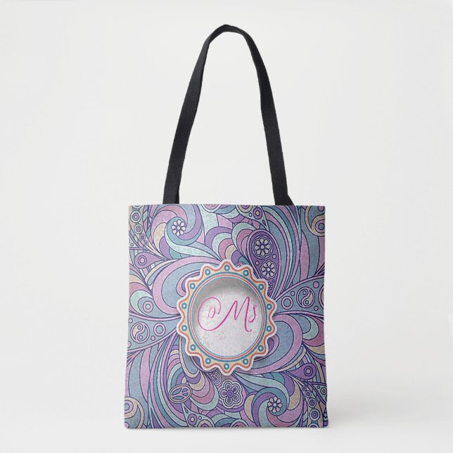 "Lila Paisley" Tote Bag (Vorderseite)