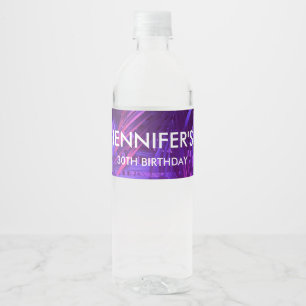 Lila Palmblatt-Wasserflaschenetikett Wasserflaschenetikett