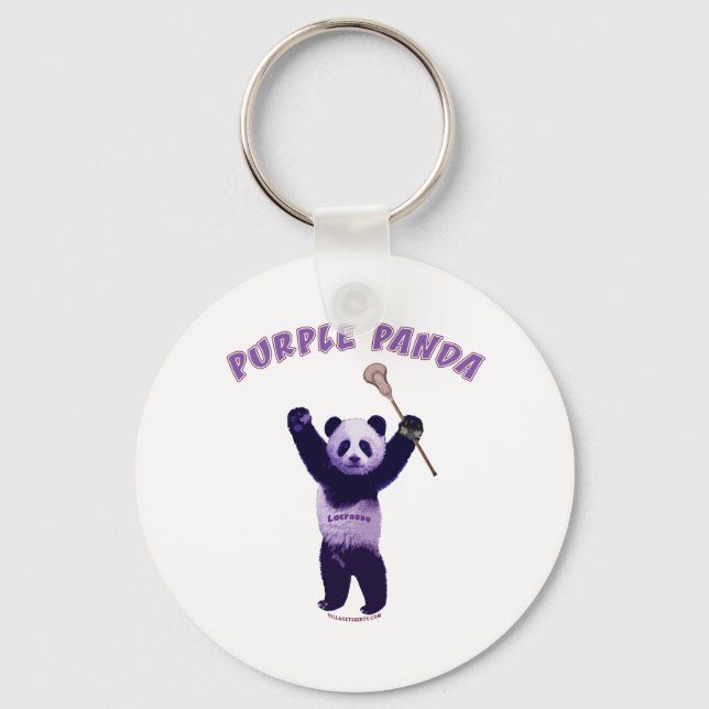 Lila Panda Lacrosse Schlüsselanhänger (Vorderseite)
