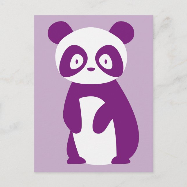 Lila Panda Postcard Postkarte (Vorderseite)