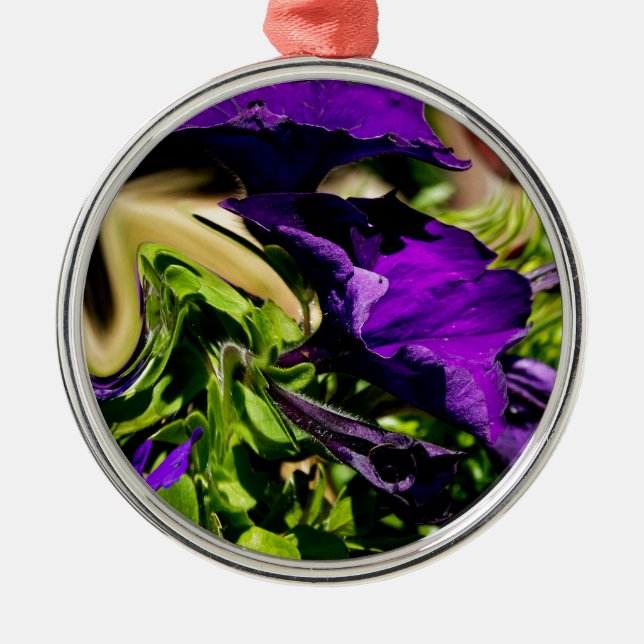 Lila Panik Silbernes Ornament (Vorne)