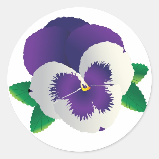 Lila Pansy-Aufkleber Runder Aufkleber (Vorderseite)