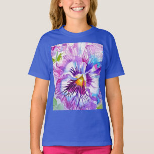 Lila Pansy Blume Florenz T-Shirt