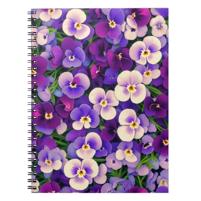 Lila Pansy Blume Notizblock (Vorderseite)