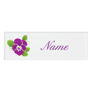 Lila Pansy Blume Thunder_Cove Namenschild