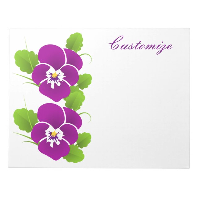 Lila Pansy Blume Thunder_Cove Notizblock (Vorderseite)