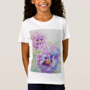 Lila Pansy Blumenstrauß-Kunst, Dichtung und Musik  T-Shirt