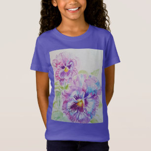 Lila Pansy Blumenstrauß-Kunst, Dichtung und Musik  T-Shirt