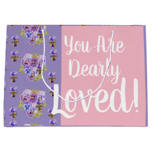 Lila Pansy Blüte Sie sind Lieblings-Geschenktasche Große Geschenktüte