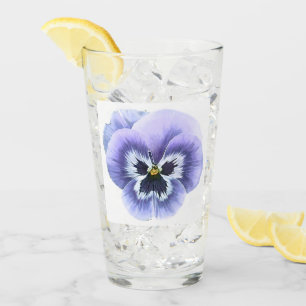 Lila Pansy-botanische mit Blumenkunst Glas