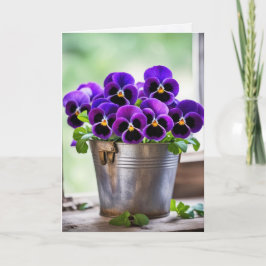 Lila Pansy Bouquet Geburtstag Karte