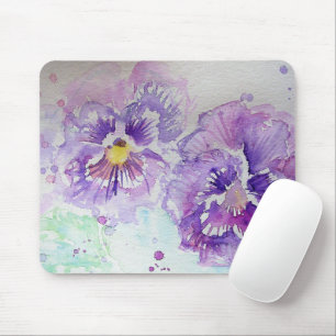 Lila Pansy Floral Blume Computermatte Pad Mousepad