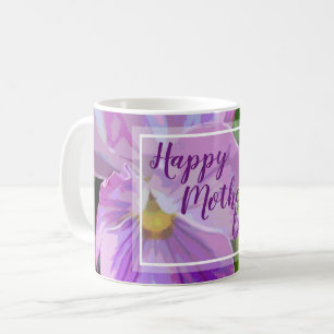 Lila Pansy Floral Kaffeetasse