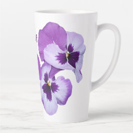 Lila Pansy floral Katie Name anpassbar boho Milchtasse