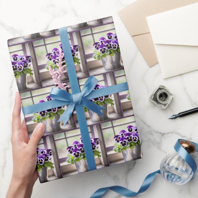 Lila Pansy Geschenkpapier (Schenken)