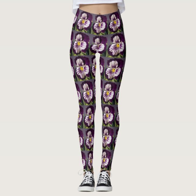 Lila Pansy Leggings (Vorderseite)