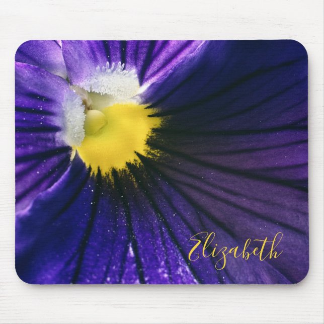 Lila Pansy-Makro-Foto elegant Mousepad (Vorne)